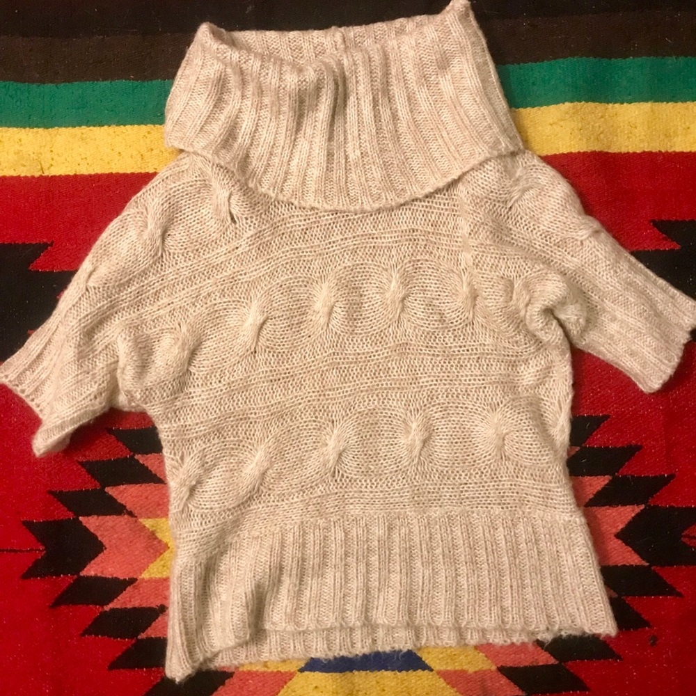 Short-Sleeve Woven Sweater